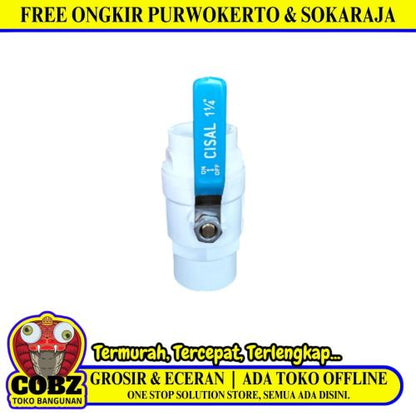 1 1/4 IN / CISAL Stop Kran Polos Ball Valve Engkol Plastik PVC