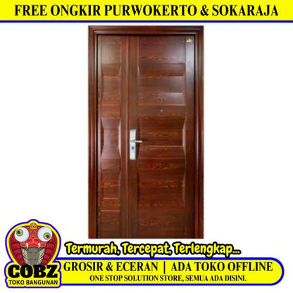 5 CM x 120 CM x 230 CM / FORTRESS PRIME 120.01 MOM & SON Pintu Kamar Mandi Baja Coklat Set