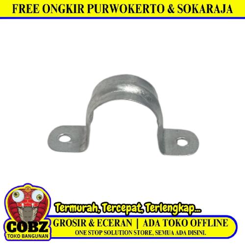 3/4 IN / TM Klem Pipa Plat Pipe Clamp Besi Seng