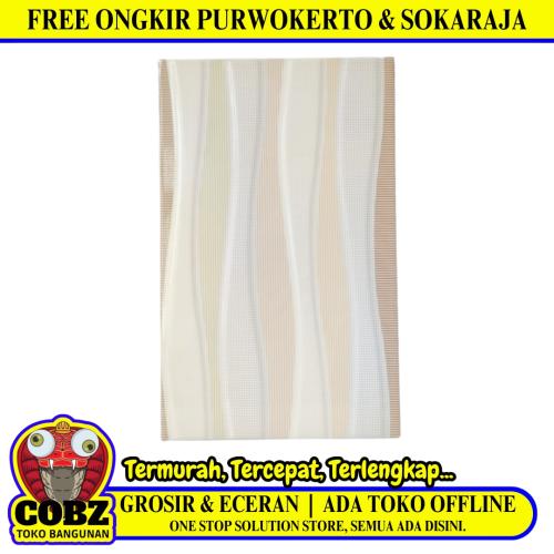 25 CM x 40 CM / UNO PASIFIC Keramik Dinding Kamar Mandi Glossy Beige Dus