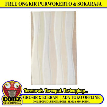 25 CM x 40 CM / UNO PASIFIC Keramik Dinding Kamar Mandi Glossy Beige Dus