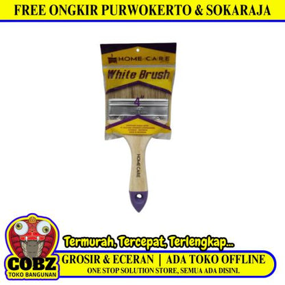 4 IN / HOME CARE WHITE Kuas Cat Tembok Kayu Besi Air Acyrlic Paint Brush