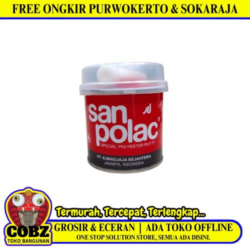1/4 KG / SANPOLAC Dempul Tambal Lubang Plastik Kayu Besi Mobil Kaleng