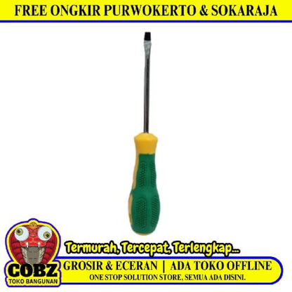 4 IN / SHUANG QING Obeng Screwdriver One Way Minus Gagang Karet