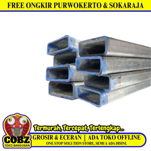 1.6 MM x 2 CM x 4 CM x 6 M / TM Stal Holo Pipa Kotak Galvanis Batang