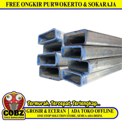 1.6 MM x 2 CM x 4 CM x 6 M / TM Stal Holo Pipa Kotak Galvanis Batang