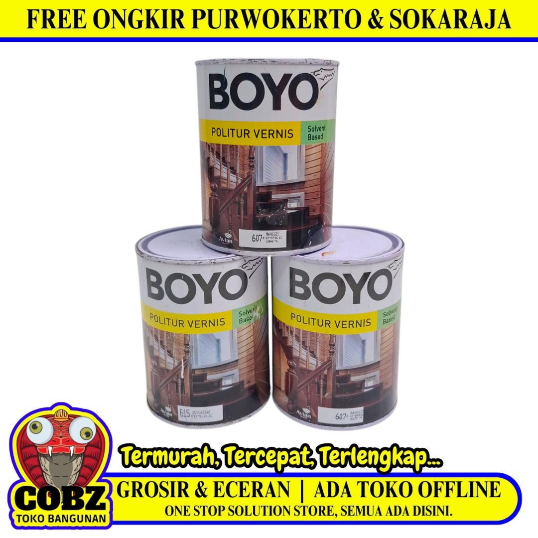 1 KG / BOYO Cat Plitur Kayu Wood Stain Oil Based Paint Kaleng