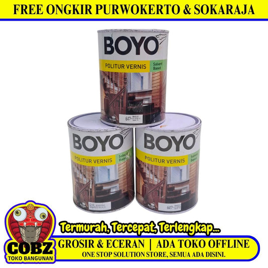 1 KG / BOYO Cat Plitur Kayu Wood Stain Oil Based Paint Kaleng