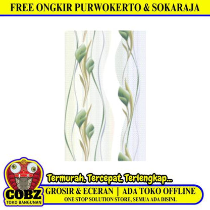 25 CM x 40 CM / UNO 25071 Keramik Dinding Kamar Mandi Glossy Green Dus