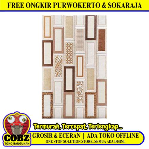 25 CM x 40 CM / UNO MALIBU Keramik Dinding Kamar Mandi Glossy Beige Dus