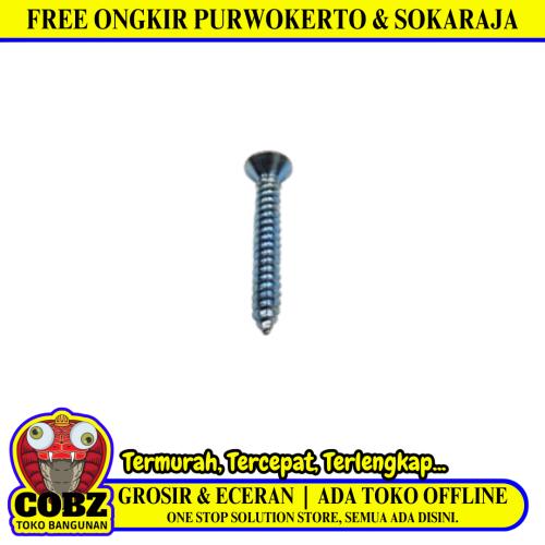 #8 X 1 1/4 IN / TM Sekrup FH Kepala Rata Plus Putih Biji
