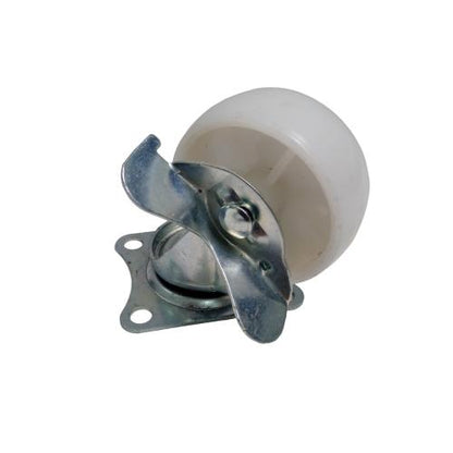 2 1/2 IN / TM  Roda Hidup Trolly Rem Plat Nylon Putih Rem