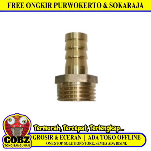 1/2 IN × 1/2 IN / TM   Nepel Sok Sambungan Selang Ke Pipa Kuningan