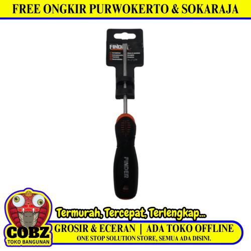 4 IN / FINDER Obeng Radio Screwdriver One Way Minus Gagang Karet