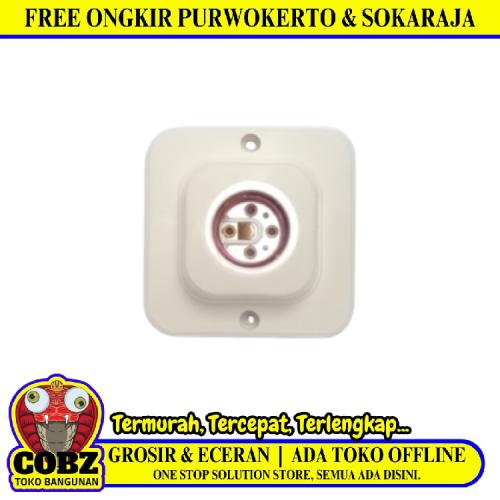 BROCO Fitting Tempat Lampu Plafon Atap Tempel Kotak Kecil Cream