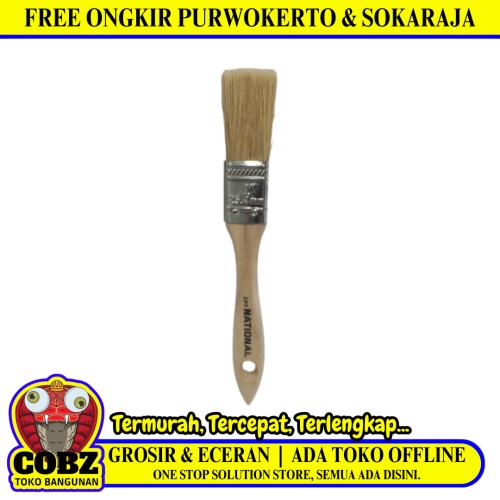 1 IN / CPT NATIONAL Kuas Cat Tembok Kayu Besi Air Acyrlic Paint Brush