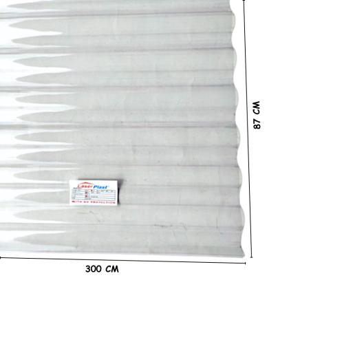 0.75 MM X 80 CM X 300 CM / LASERPLAST Seng Gelombang UV Transparan Lembar