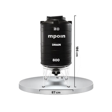 670 L / MPOIN + DRAIN D800 Water Torrent Tangki Tandon Air PVC Black Granite + Acc Set