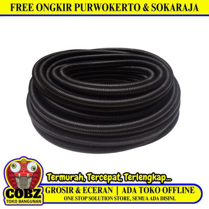 5/8 IN / TM Selang PVC Fleksibel Kabel Pembuangan Air AC Hitam Roll