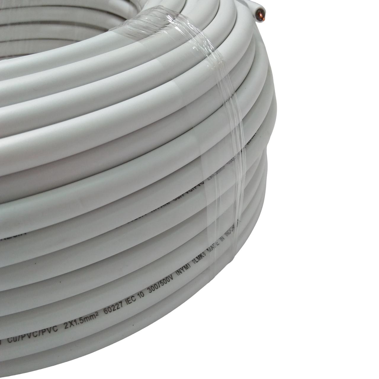 2 INTI x 1.5 MM / TM NYM Tunggal Kabel Tembaga SNI Putih Meter