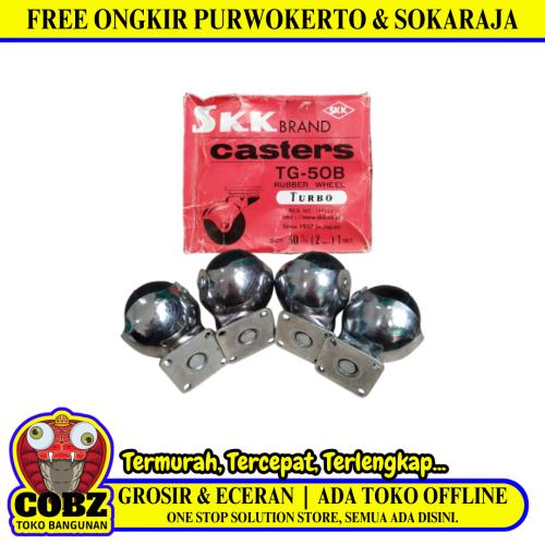 2 IN / SKK TG-50B TURBO Roda Hidup Trolly Bulat Plat 50 MM Karet Warna 4 Pcs Dus