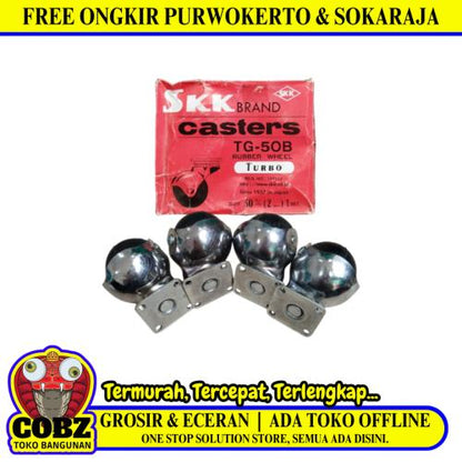 2 IN / SKK TG-50B TURBO Roda Hidup Trolly Bulat Plat 50 MM Karet Warna 4 Pcs Dus