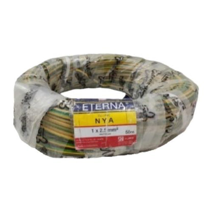 1 INTI x 2.5 MM x 50 M / ETERNA NYA Tunggal Kabel Tembaga SNI Kuning Roll