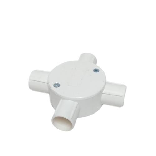 5/8 IN / SIDO Kris Dus Cabang 4 Way Tempat Kabel Plastik PVC Putih