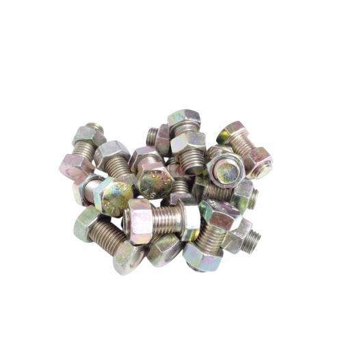 M 10 x 20 MM / TM Baut Mur Hexagon Bolt Nut Flat Head Kuning Biji