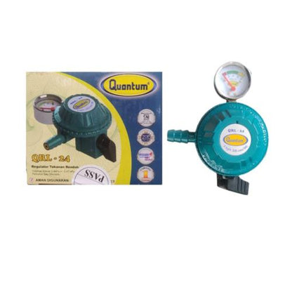 QUANTUM QRL - 24 Regulator Kepala Tabung Gas LPG Tekanan Rendah + Meteran