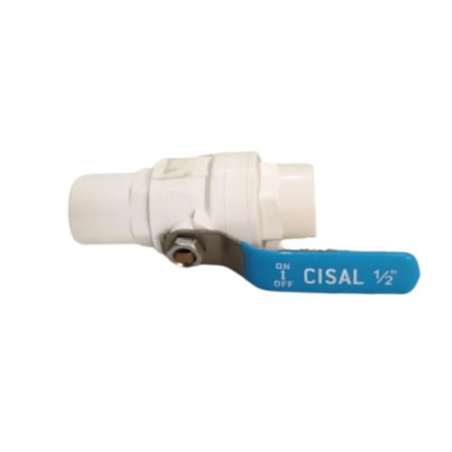 1/2 IN / CISAL Stop Kran Polos Ball Valve Engkol Plastik PVC