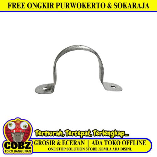 1 1/2 IN / TM Klem Pipa Plat Pipe Clamp Besi Seng
