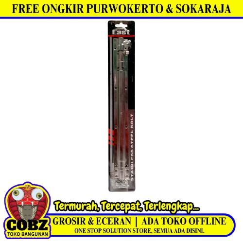 12 IN / EAST Grendel Kunci Slot Pintu Jendela Stainless