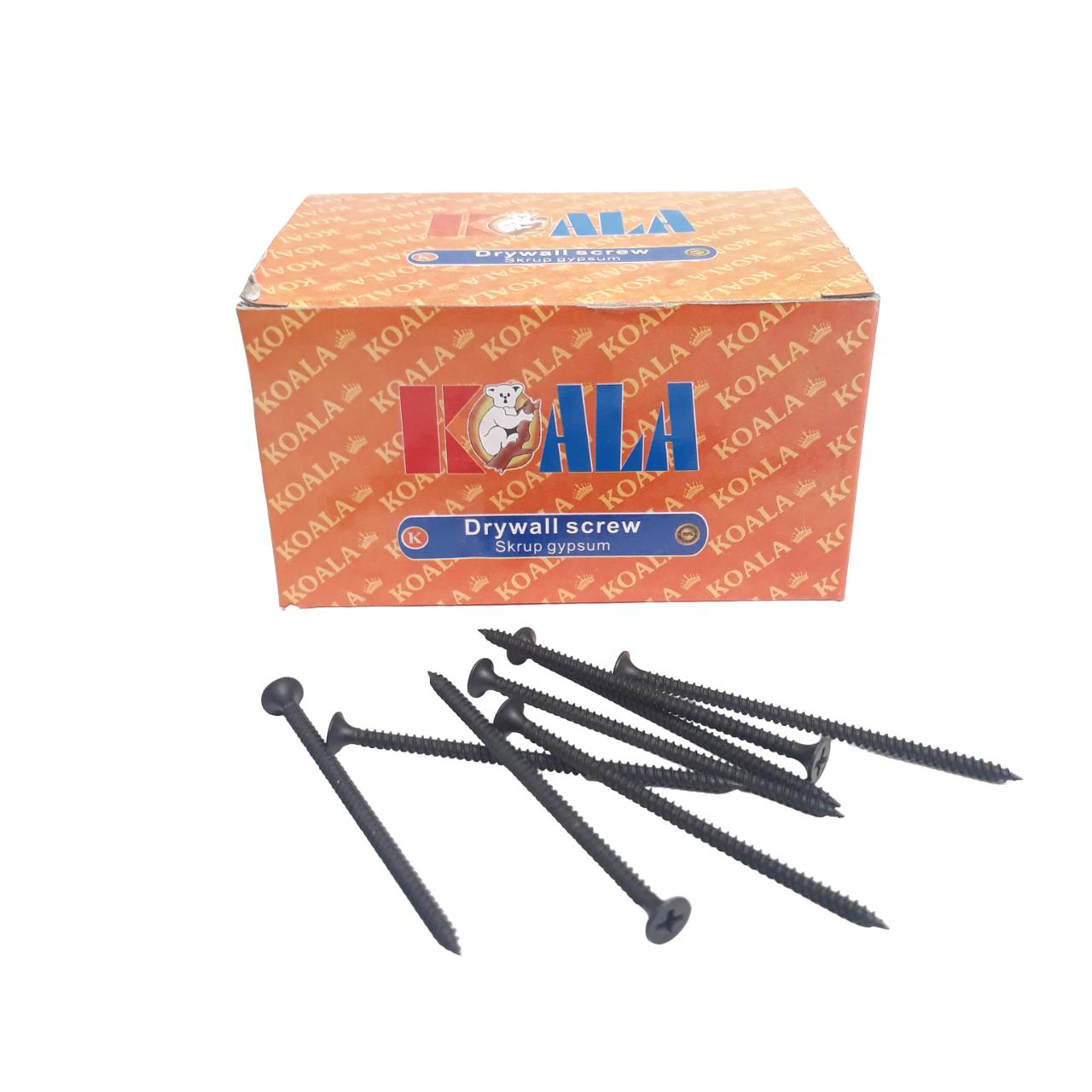 #6 X 3 IN / KOALA Sekrup Gypsum Screw Plafon Board GRC Hitam Dus