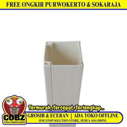 25 MM x 25 MM x 1700 MM / NISO Kabel Dak Ducting Trunking Protector Putih Batang