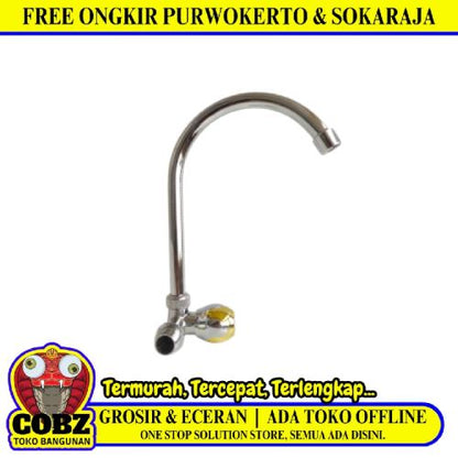 1/2 IN / SPOT Kran Angsa Sink Bak Cuci Piring Tembok Stainless