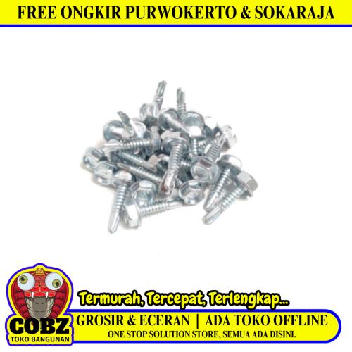 19 MM / TM Roofing Baut Sekrup Atap Baja Ringan Putih Biji