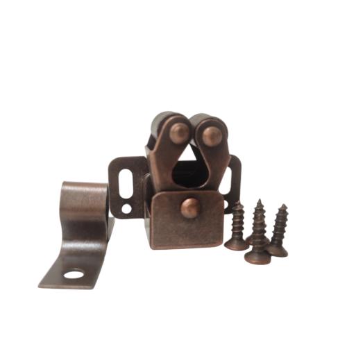 TM Klip Klok Kunci Pengait Jepit Lemari Laci Double Roler Catc Coklat