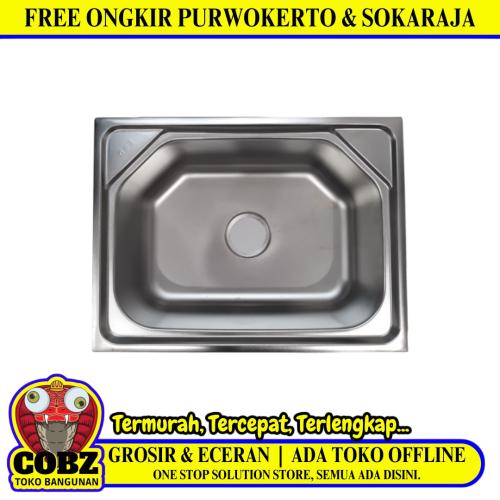 60 CM x 45 CM x 23 CM / OKI Bak Cuci Piring Washbak 1 Lubang + Acc Set