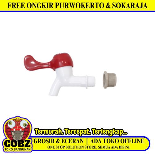 1/2 IN / EIFFEL Kran Air Tembok Taman Kamar Mandi Plastik Putih PVC