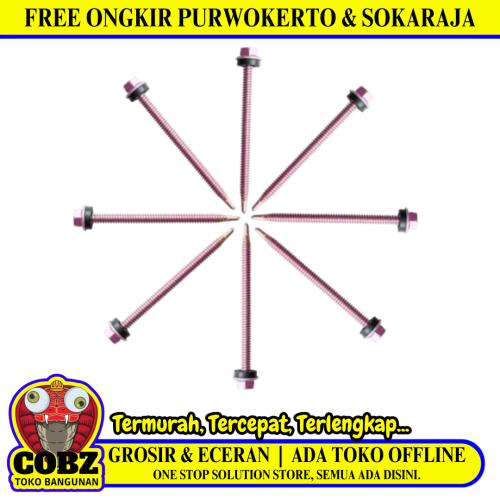 70 MM / TM Roofing Baut Sekrup Atap Baja Ringan Putih Biji