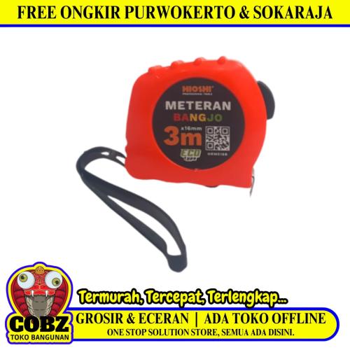 3 M / HIOSHI BANGJO Meteran Alat Ukur Tukang Bangunan Measuring Tape
