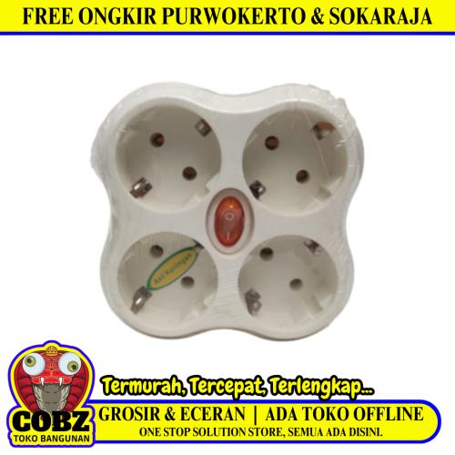 4 LUBANG / MATSUI Steker Stop Kontak Colokan Serbaguna 4 in 1 + Switch
