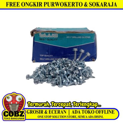 #10 X 16 MM / BLUE Roofing Baut Sekrup Atap Baja Ringan Putih Dus