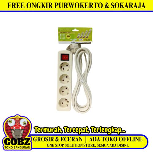 4 LUBANG × 500 CM/ PAGODA Stop Kontak Colokan Terminal Kabel 5 M