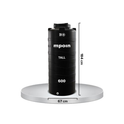 620 L / MPOIN + TALL TW 600 Water Torrent Tangki Tandon Air PVC Silver Stone + Acc Set