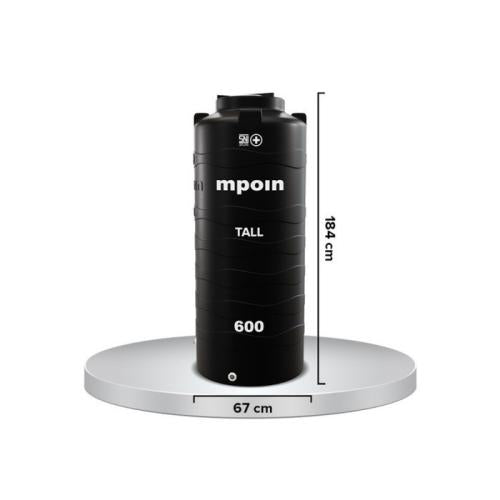 620 L / MPOIN + TALL TW 600 Water Torrent Tangki Tandon Air PVC Silver Stone + Acc Set