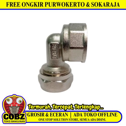 L 20 x 3/4 IN / FIDEM Knee Selang Pex Drat Dalam Ke Pipa Stainless