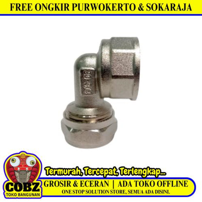 L 20 x 3/4 IN / FIDEM Knee Selang Pex Drat Dalam Ke Pipa Stainless