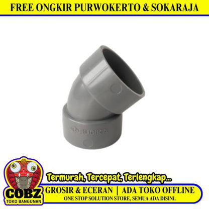 1 1/2INCH/RUCIKA D-45L Elbow Knee Keni 45 Derajat Fitting Pipa PVC Pcs